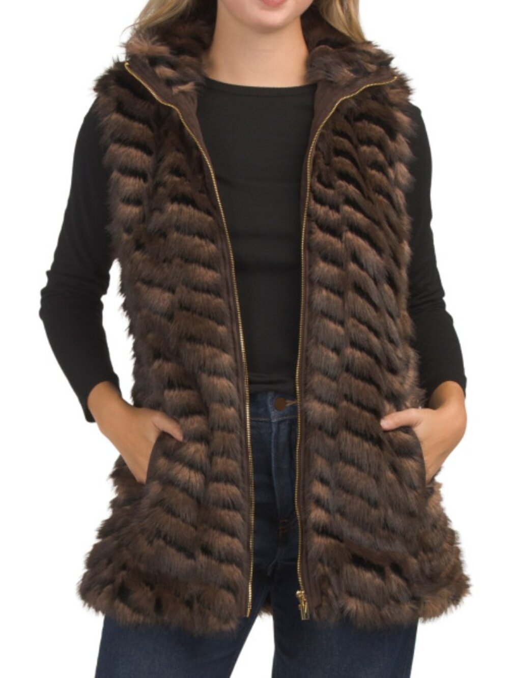 VIA SPIGA Faux Fur Vest
